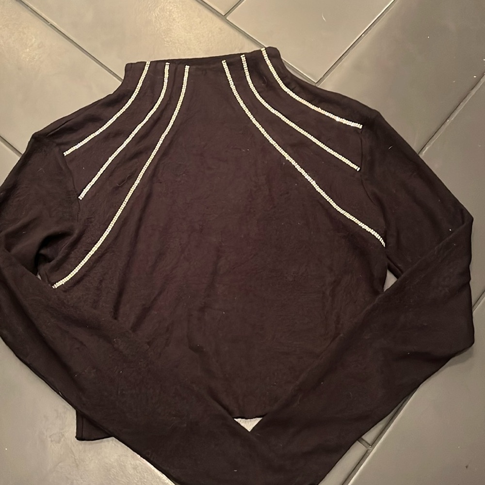 Express Embellished Mock Neck Sweater